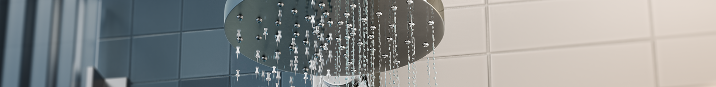 Regenduschkopf mit laufendem Wasser symbolisiert Symptome bei Neurodermitis Regenduschkopf mit laufendem Wasser symbolisiert Symptome bei Neurodermitis